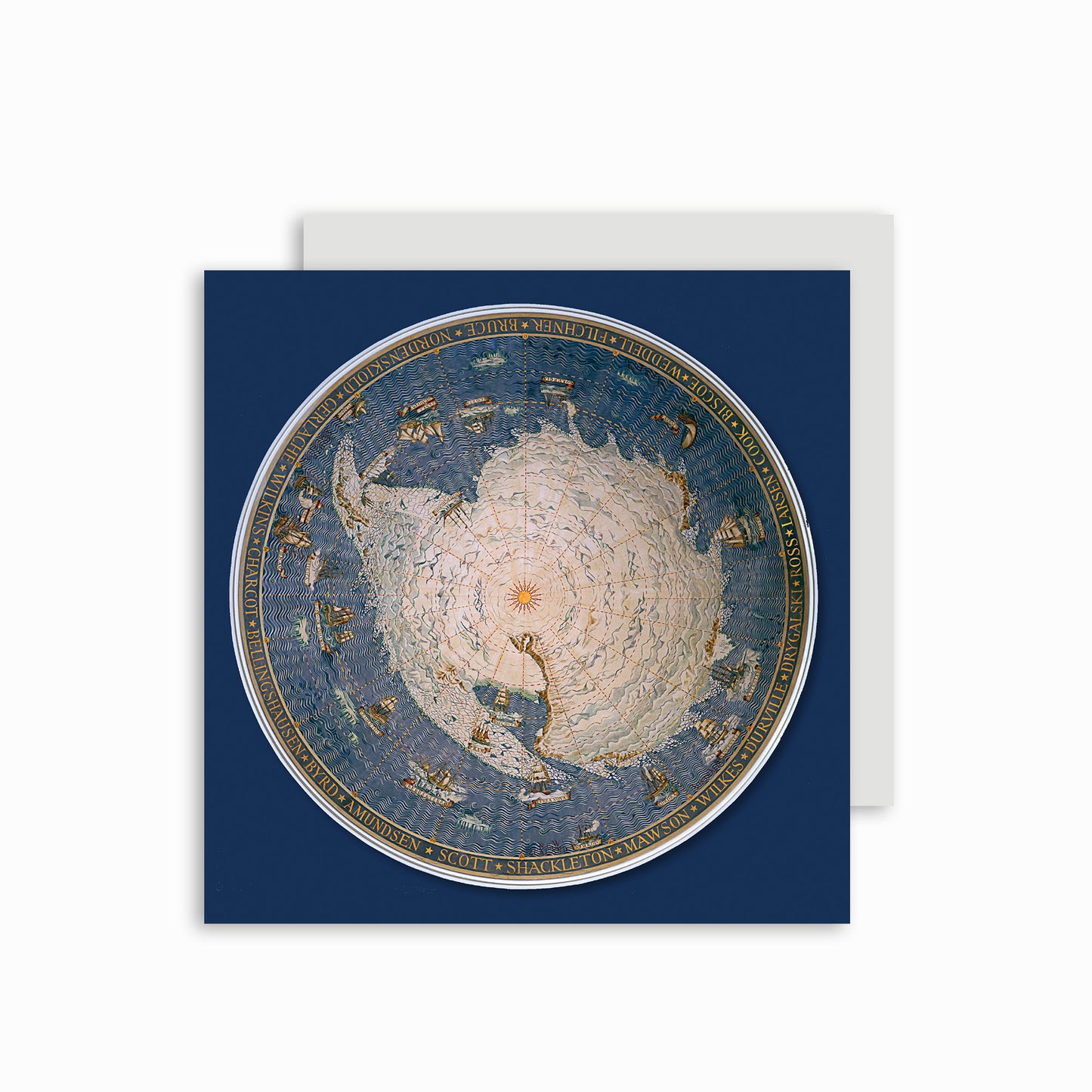 Map of the Antarctic - Greeting card