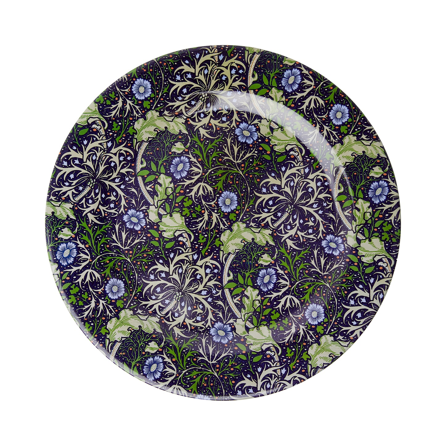 Tin plate with sea weed design