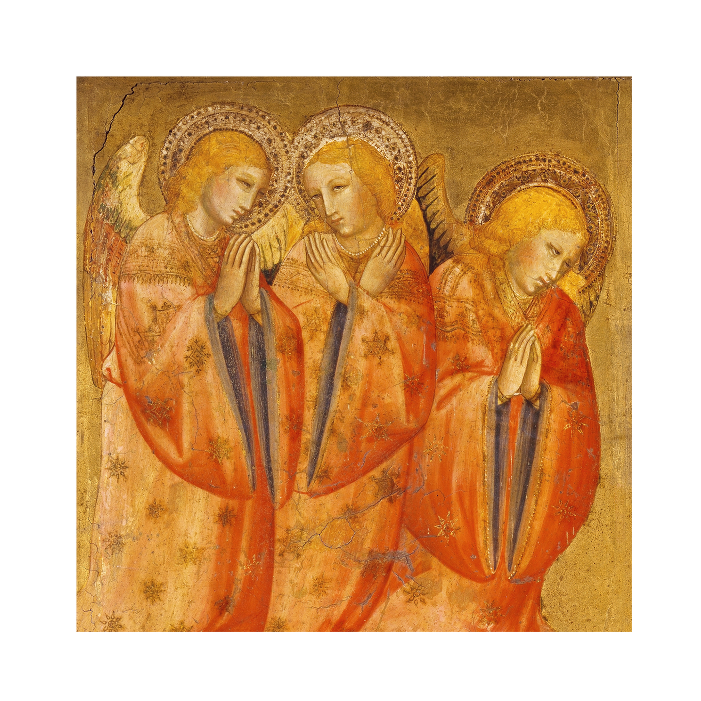 Three Gold Angels - Christmas card wallet
