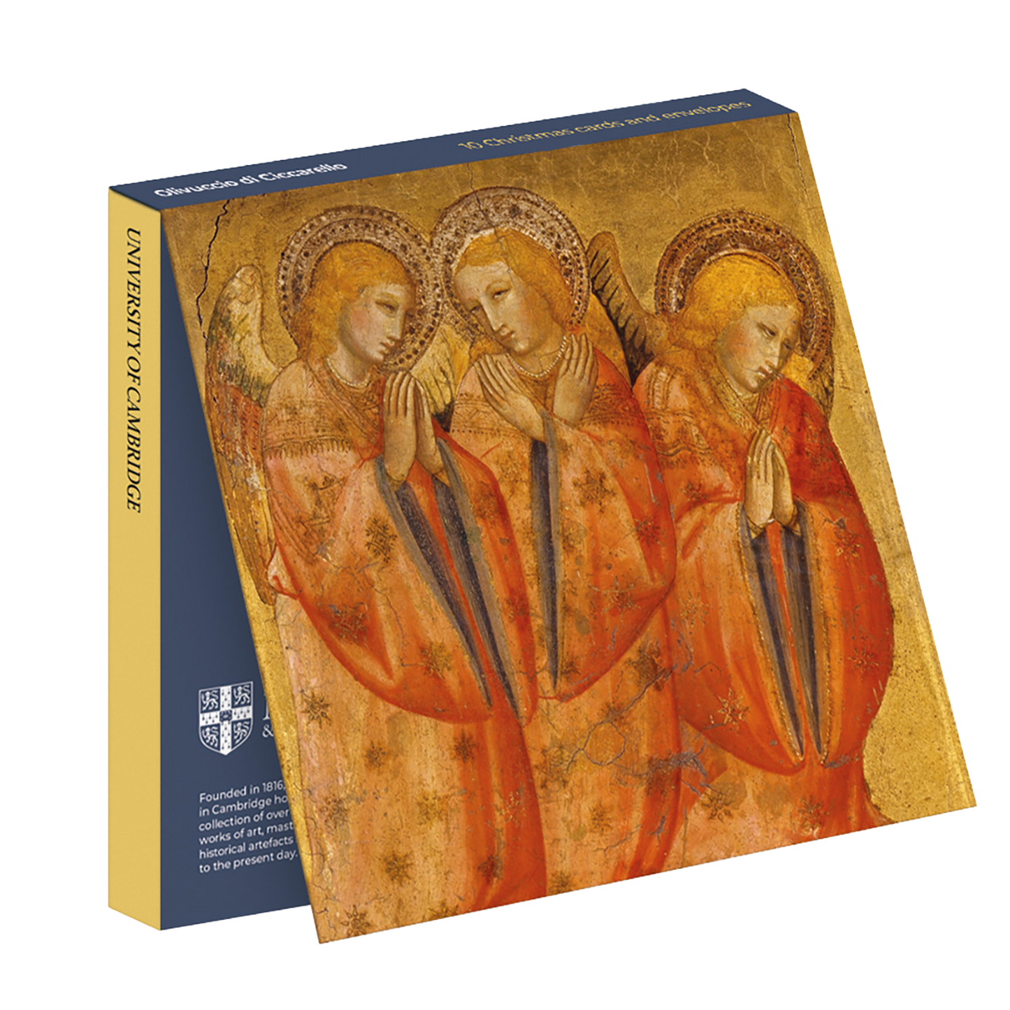 Three Gold Angels - Christmas card wallet