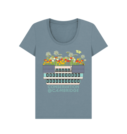 Stone Blue Printed T-shirt Front