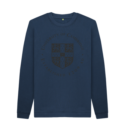 Navy Blue Printed Sweater Front