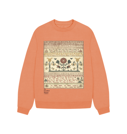 Apricot Flower Sampler, Crew neck sweater