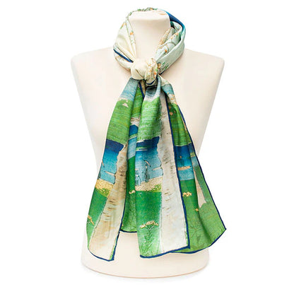 Riverside Cherry Blossom - Habotai silk scarf