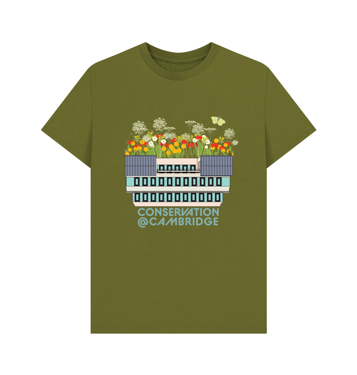 Moss Green Printed T-shirt Front