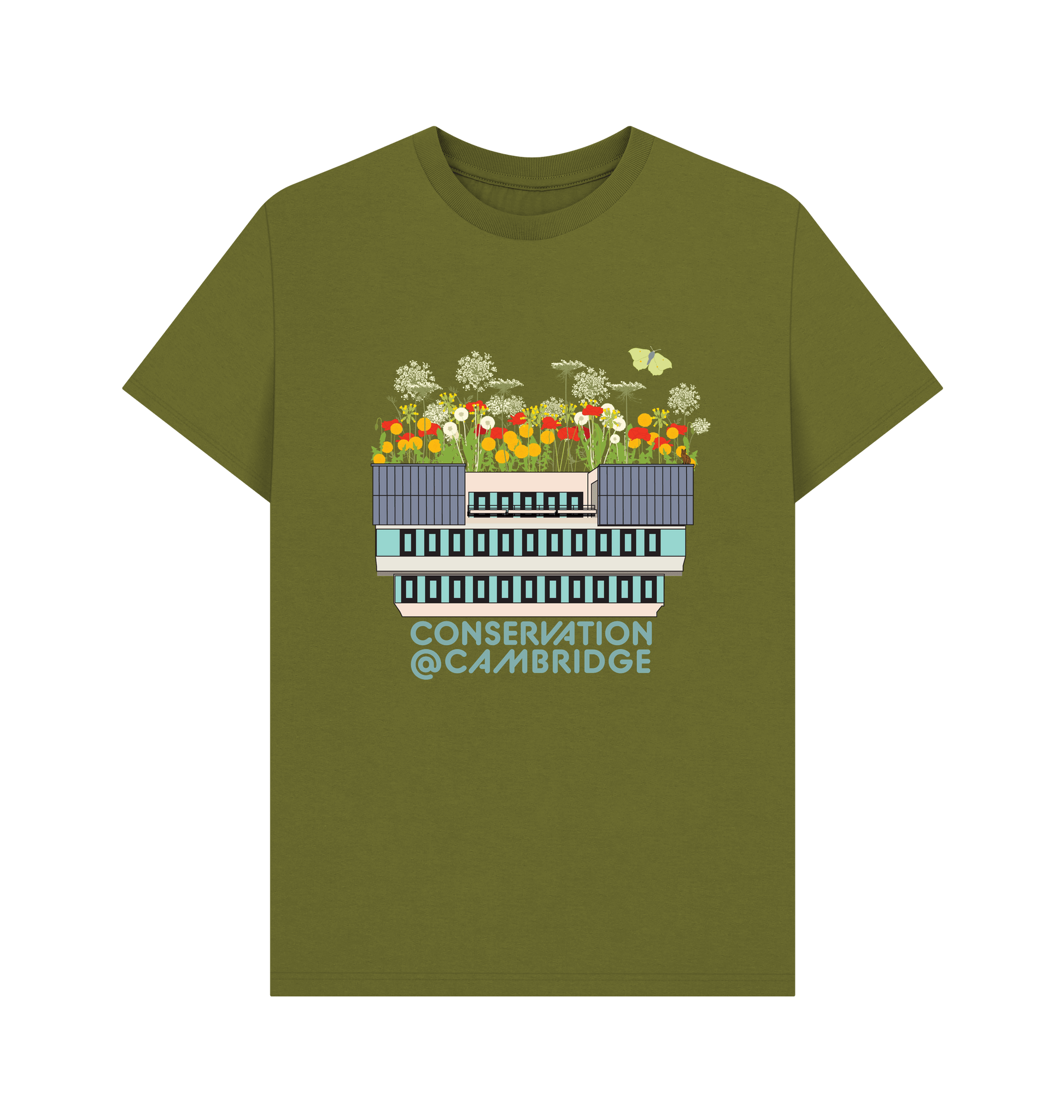 Moss Green Printed T-shirt Front