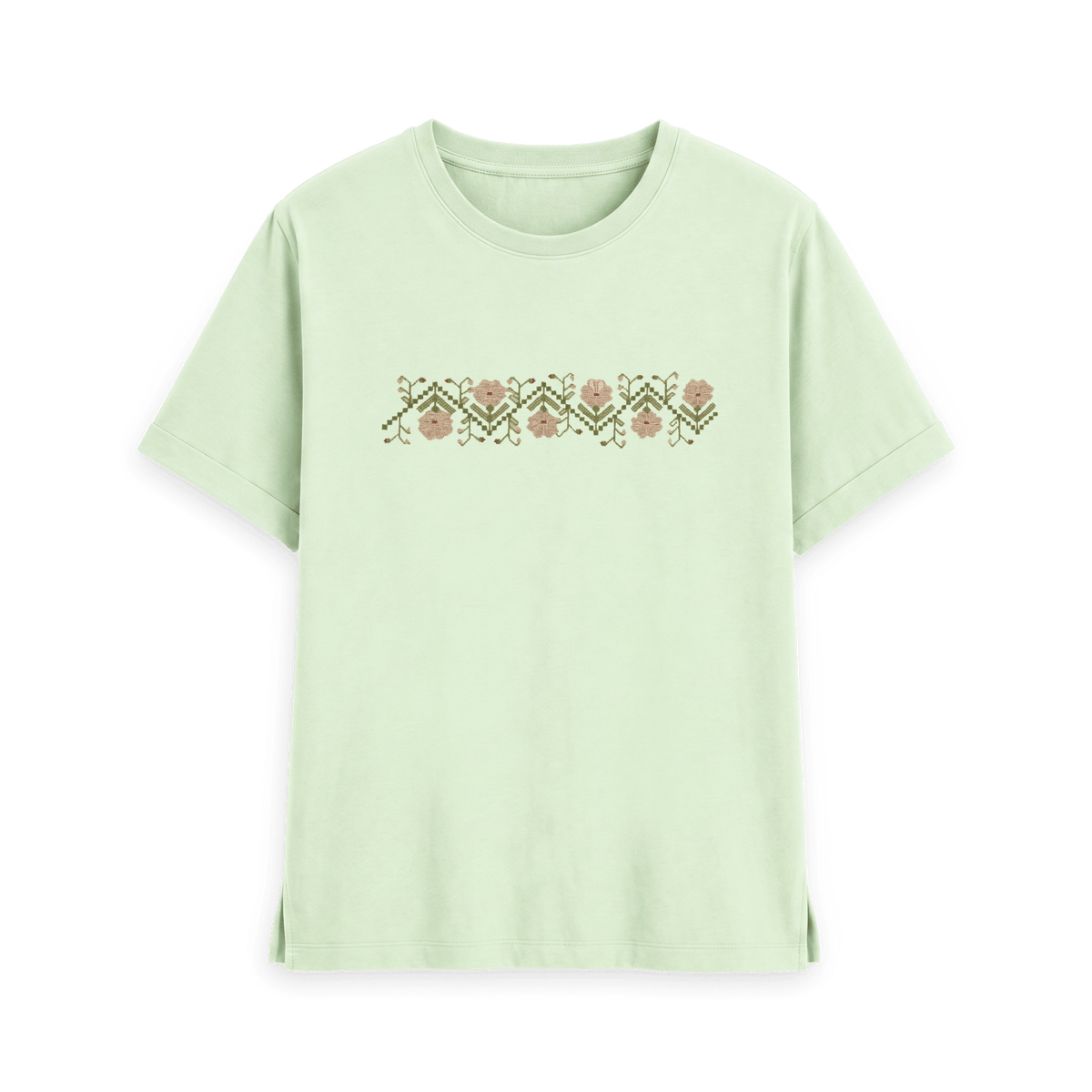 Pastel Green Printed T-shirt Front