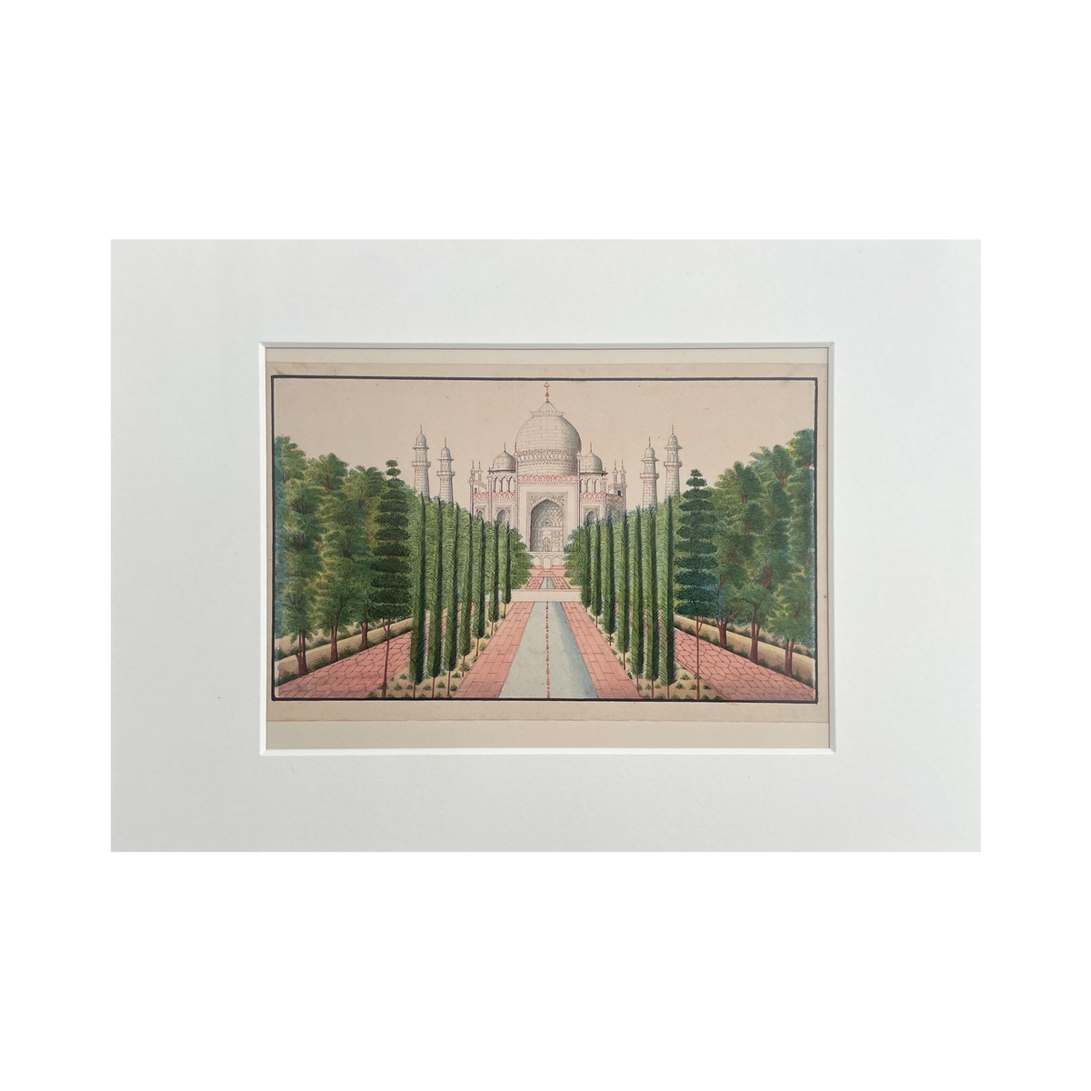 The Taj Mahal and Gardens - A4 Mounted Print