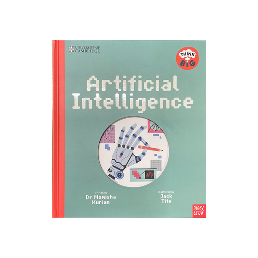 Book titled 'Artificial Intelligence' with a robot hand illustration on a light green cover.