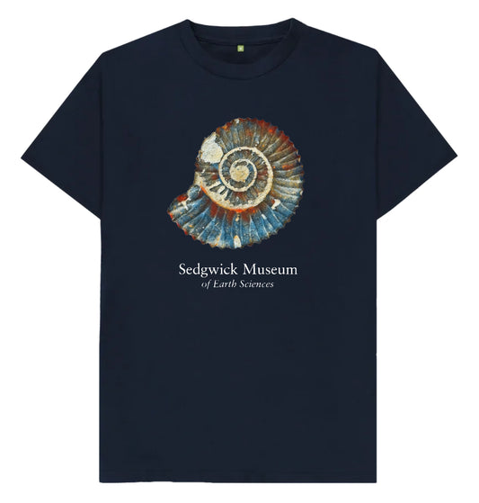 Ammonite on Navy Blue - T-shirt