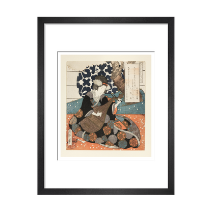 A female musician playing a biwa - Art print