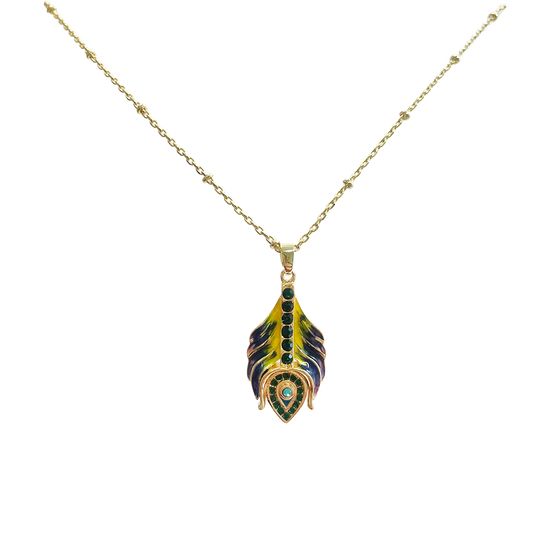 Peacock Feather - Pendant necklace