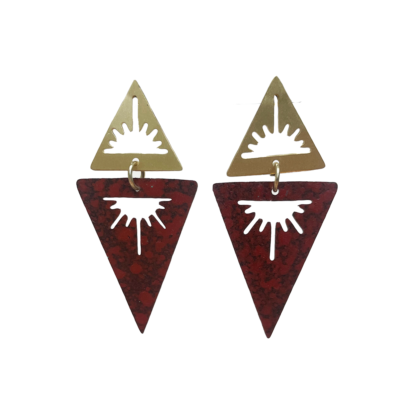 Double Sunrise Triangle - Earrings