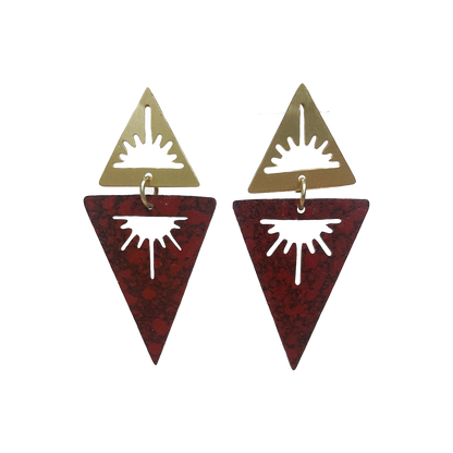 Double Sunrise Triangle - Earrings