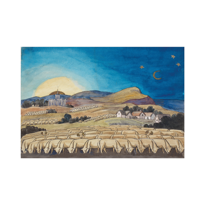 Evening Landscape with Sheep - Christmas card pack