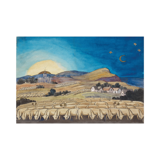 Evening Landscape with Sheep - Christmas card pack