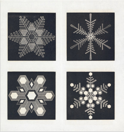 Four Snow Crystals - Christmas card pack