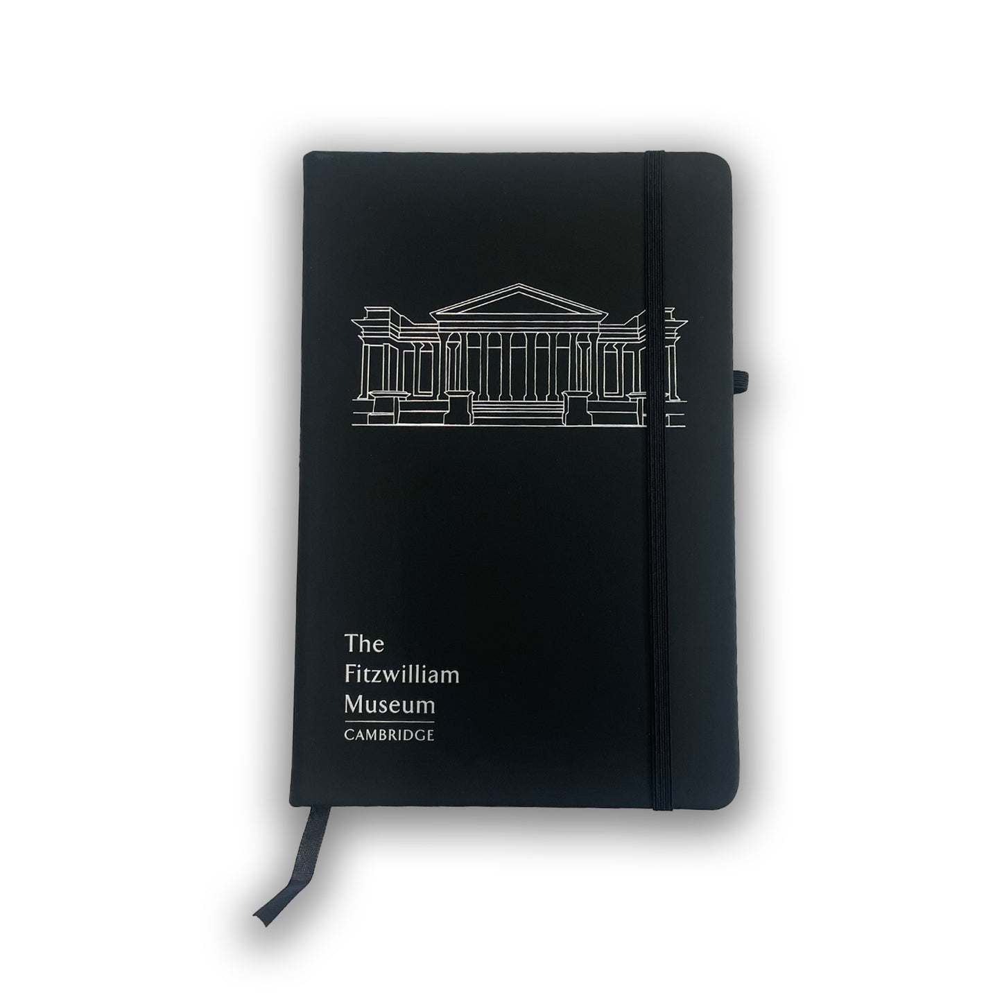 Front Cover of A5 Black Journal with Museum portico on cover 