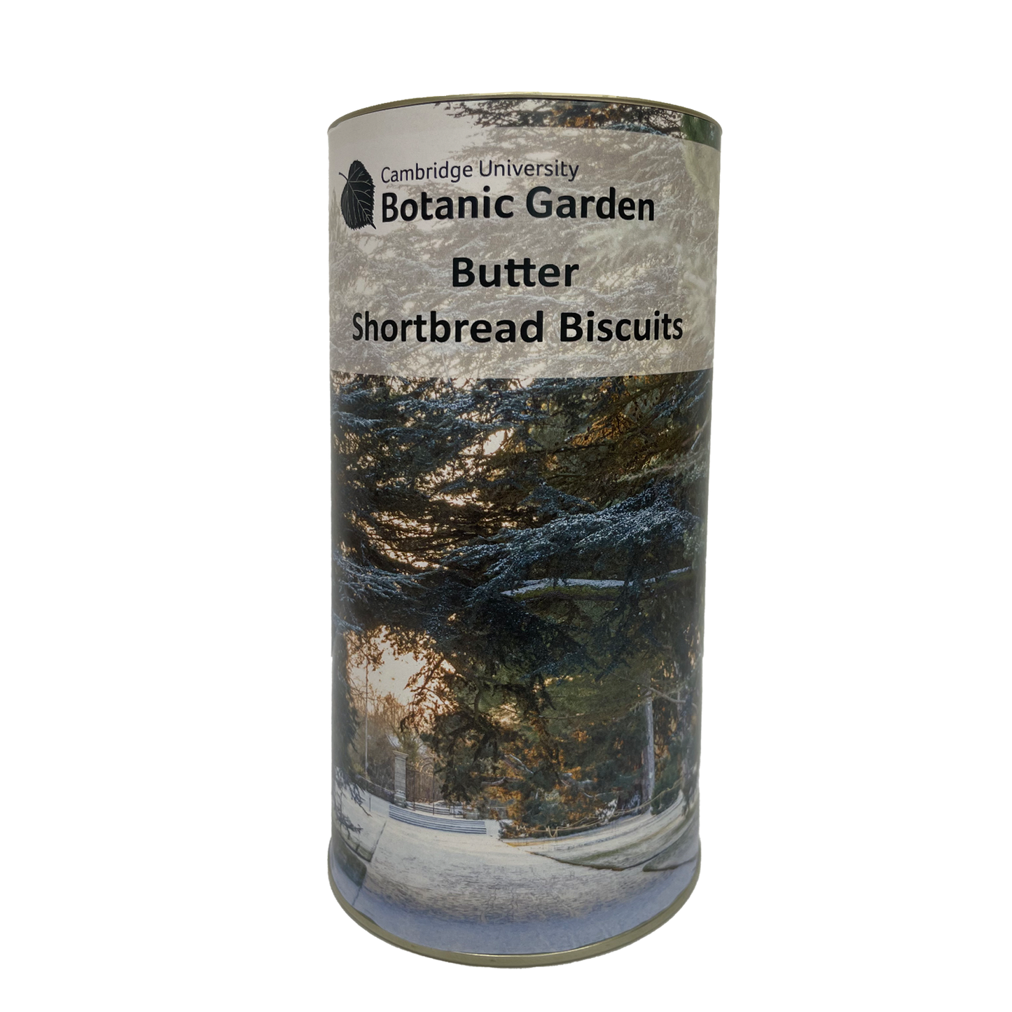 Botanic Garden Biscuit Drum - Winter scene