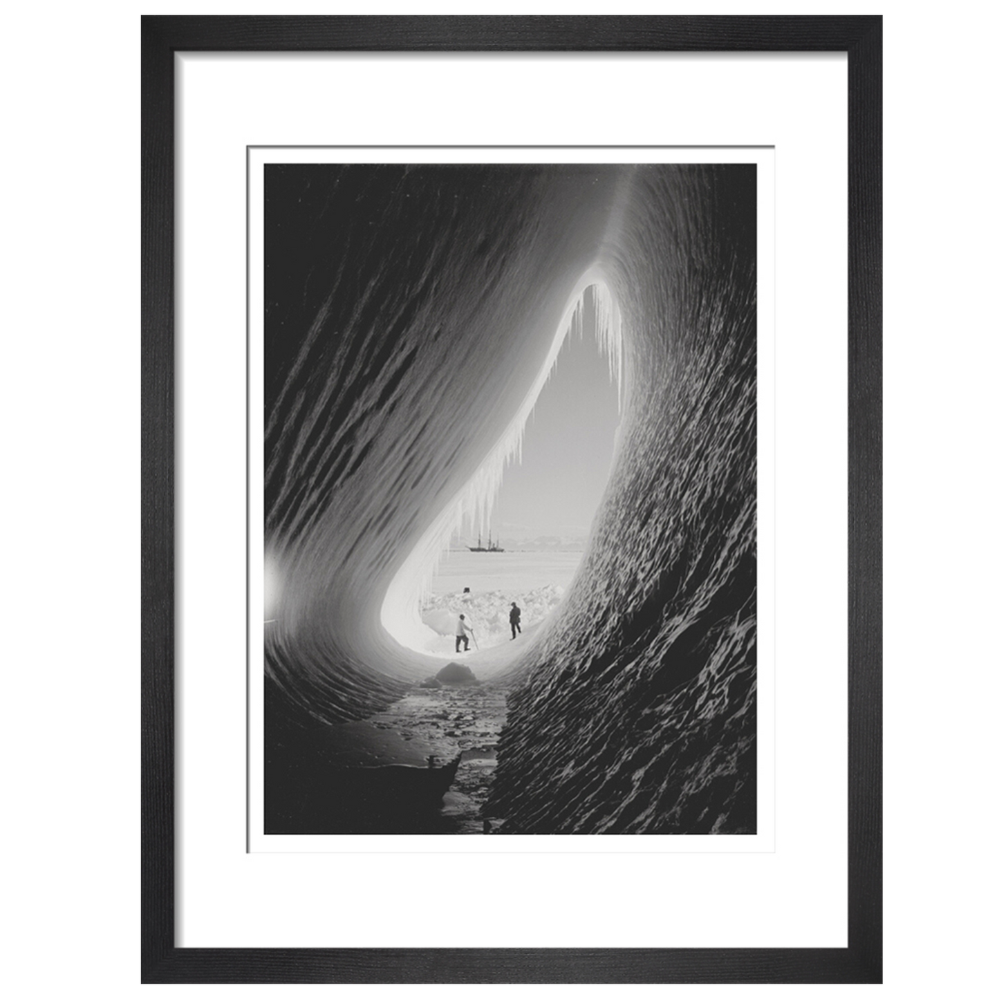 Grotto in a berg. Terra Nova in the distance - Art print