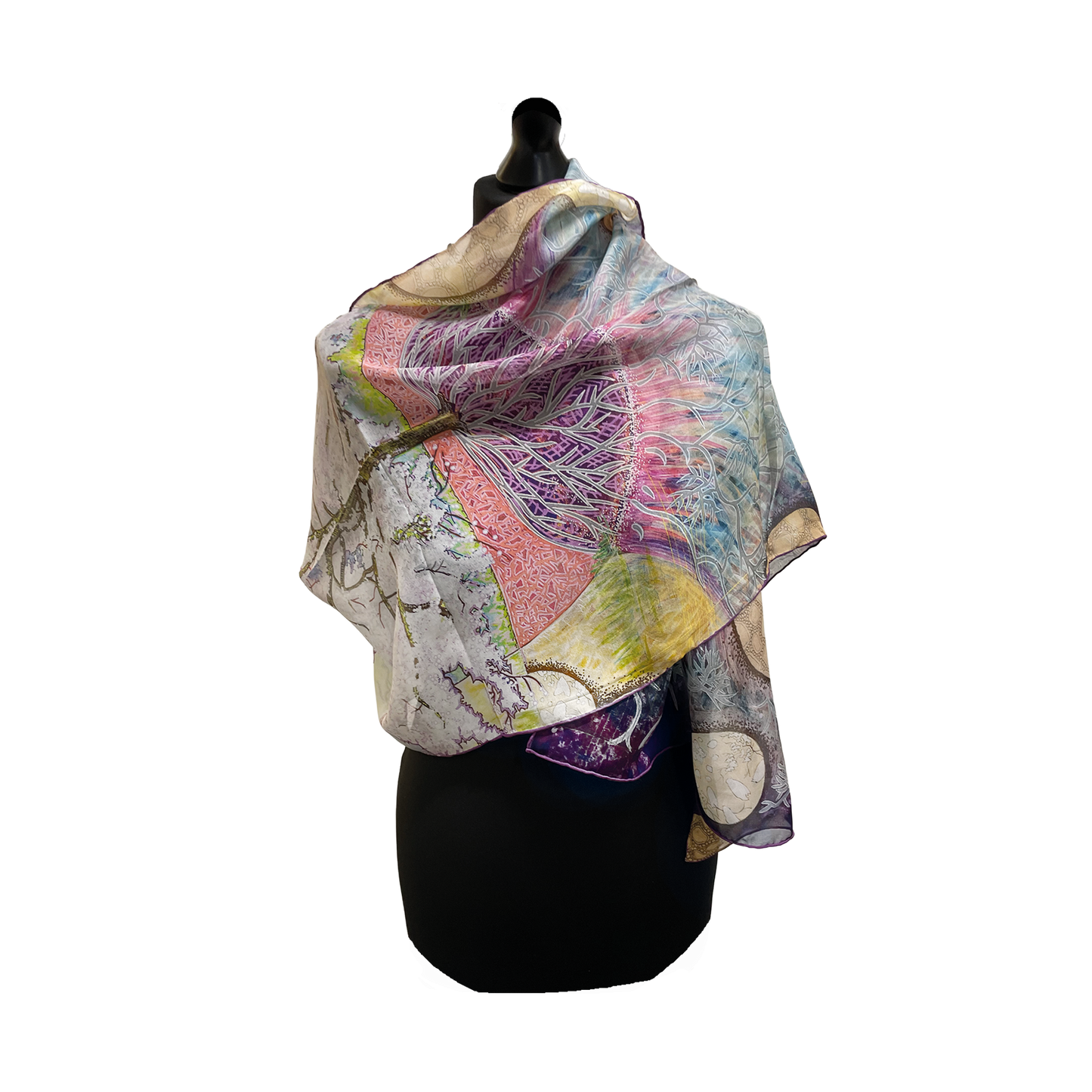 Hanami No.1 (Lucky Yoshino) - Silk chiffon scarf