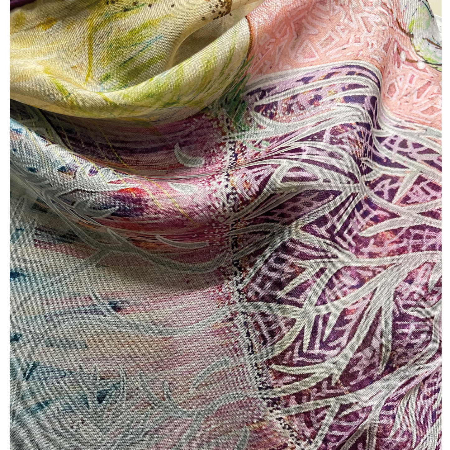 Hanami No.1 (Lucky Yoshino) - Silk chiffon scarf