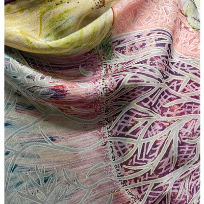 Hanami No.1 (Lucky Yoshino) - Silk chiffon scarf