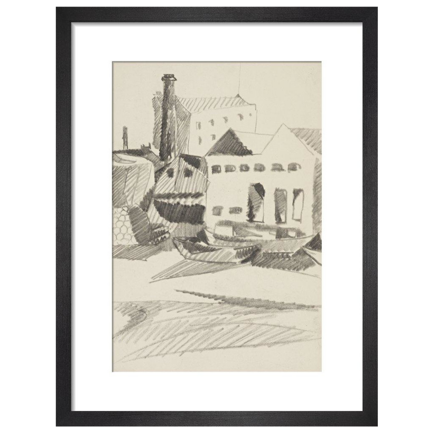 Houses and boats - Art print