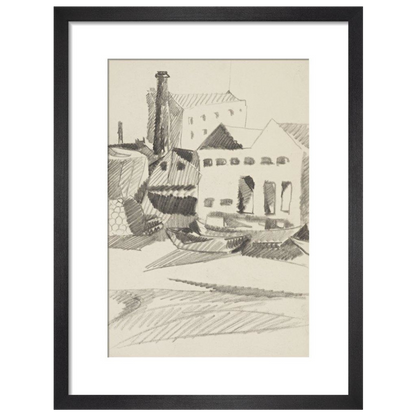 Houses and boats - Art print