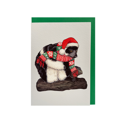 Festive Lemur - Christmas card