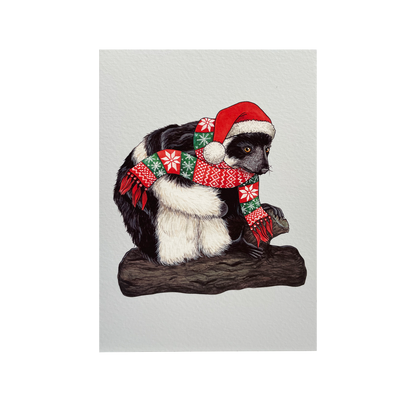Festive Lemur - Christmas card