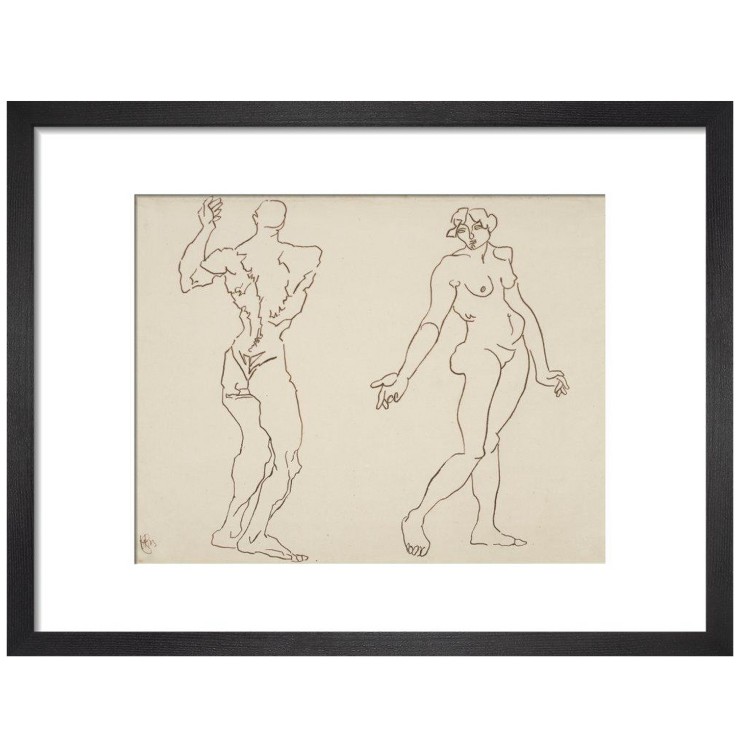 Male and female nude - Art print
