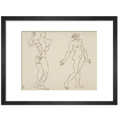 Male and female nude - Art print