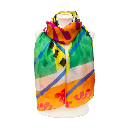 Matisse Orange - Large habotai silk scarf