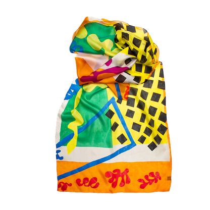 Matisse Orange - Large habotai silk scarf