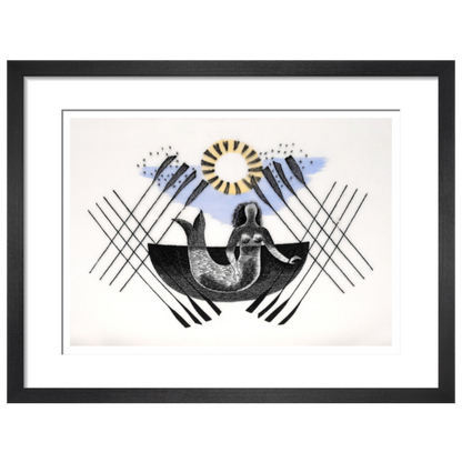 Mermaid and Crossed Oars - Art print