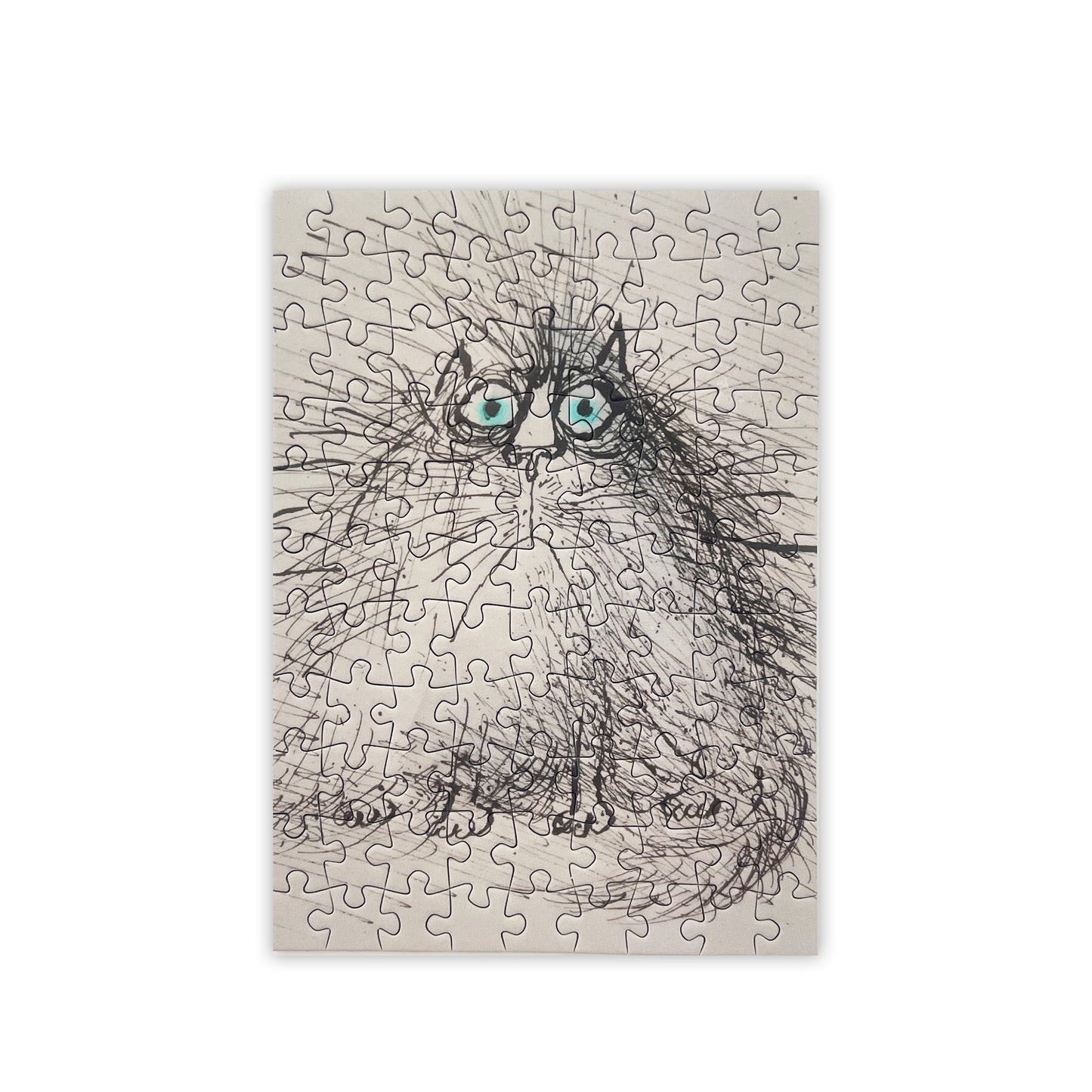 Grumpy Cat by Ronald Searle - Mini jigsaw puzzle