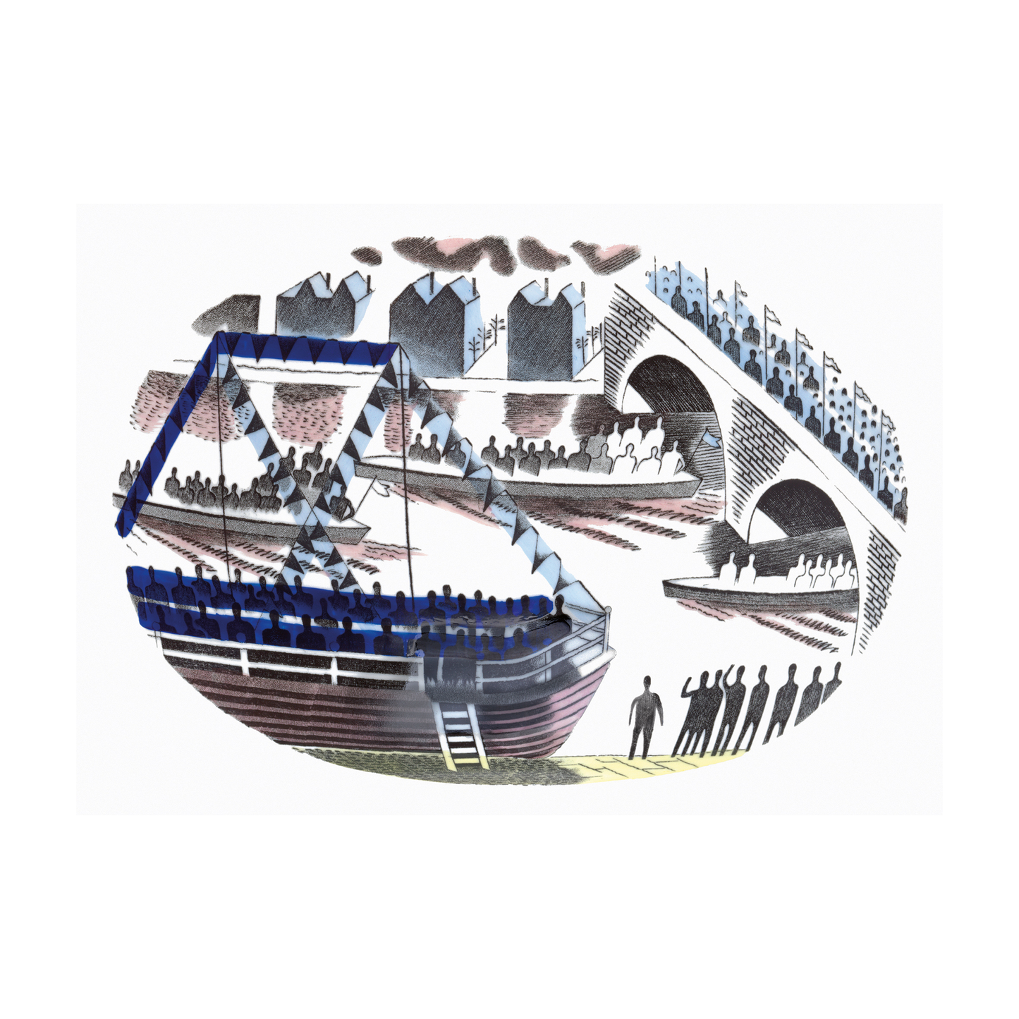 Eric Ravilious, Boat Race Day and Night - Card wallet