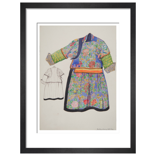 Paintings and drawings of Mongolian clothing - Art print