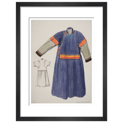 Paintings and drawings of Mongolian clothing - Art print