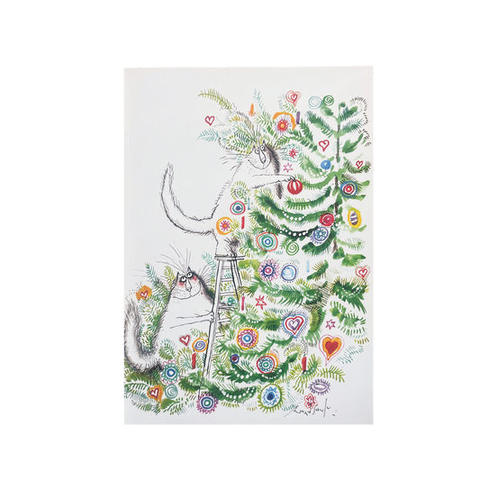 Cats and the Christmas Tree - Christmas card wallet