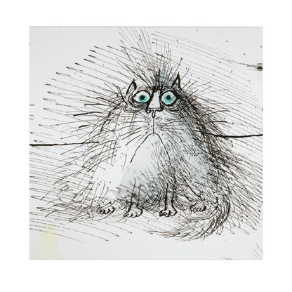 Grumpy Cat Ronald Searle - Greetings Card