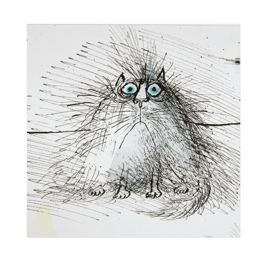 Grumpy Cat Ronald Searle - Greetings Card