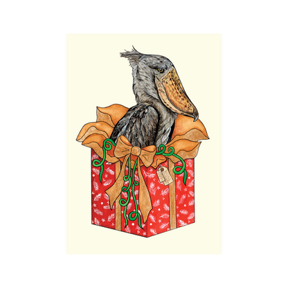 Shoebill Present - Christmas card