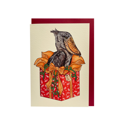 Shoebill Present - Christmas card