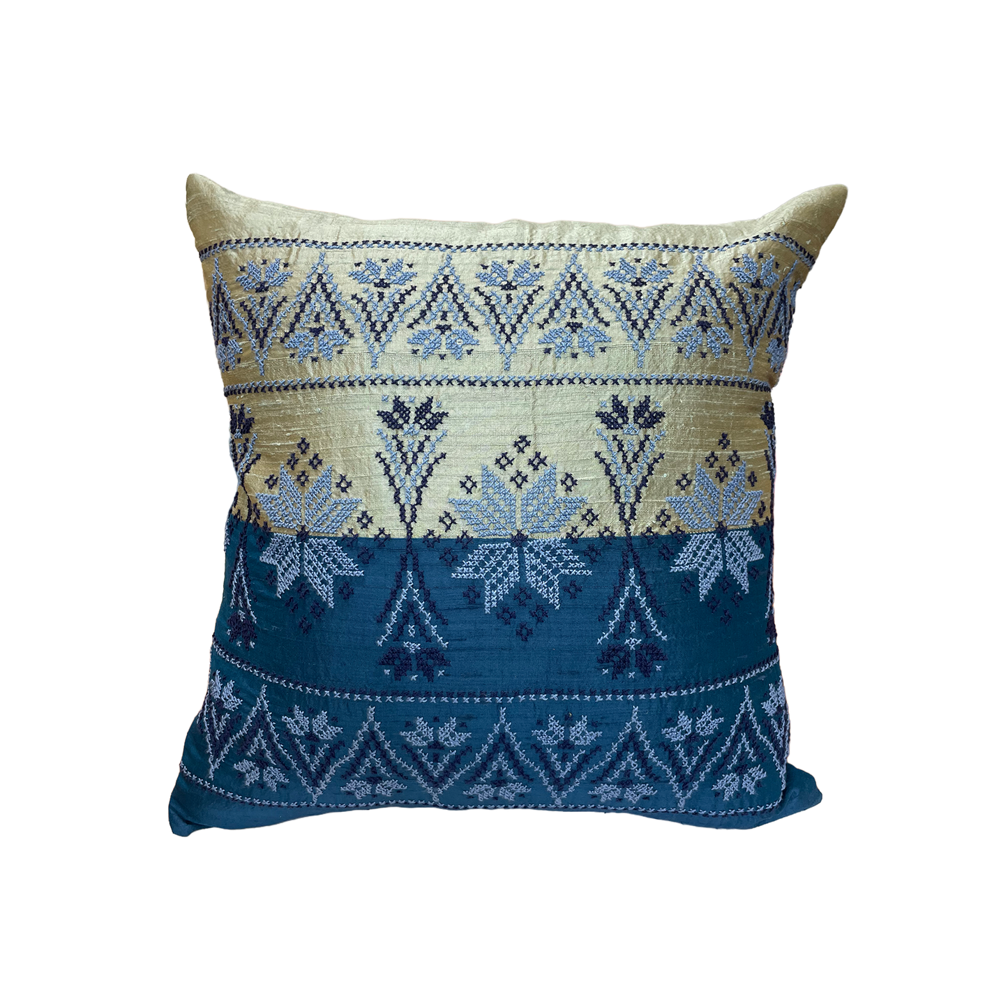 Tatreez Embroidery - Silk cushion cover, square