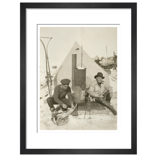 Sir Ernest Shackleton and Frank Hurley at Patience Camp