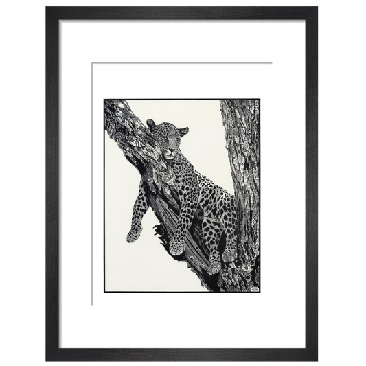 Sleeping Leopard - art print