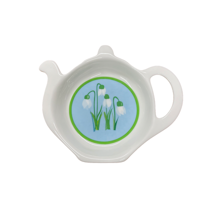 Snowdrops - Bone china teabag tidy