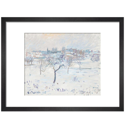 Snowy landscape at Eragny - Art print